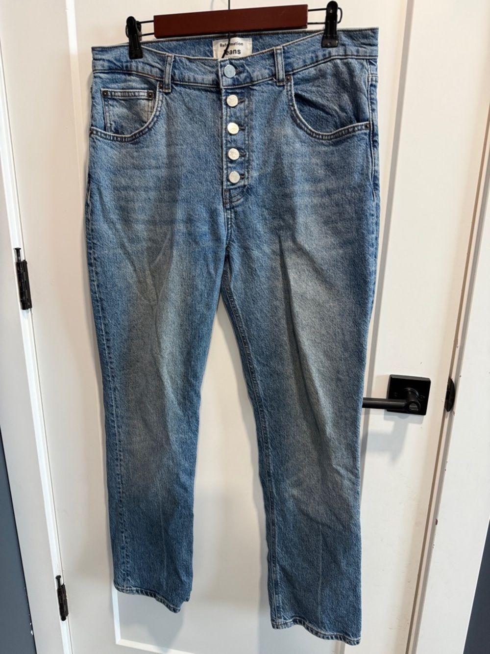 Reformation Liza Button Fly High Rise Jean Size 31 - Picture 5 of 9